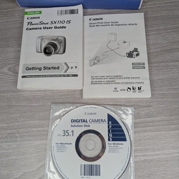 Cannon Digital Camera PowerShot SX110 IS 9 MP w/SD Card and Original Box WORKS - Picture 10 of 17